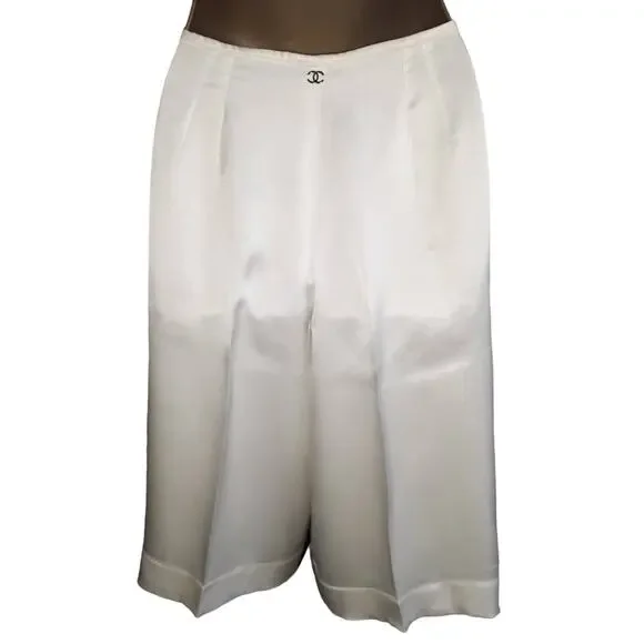 Chanel 2008 K Lagerfeld CC Logo Silk Dress Shorts 40 (M) - Picture 2 of 10